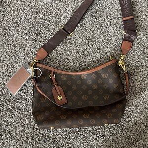 Stylish Brown Monogram Shoulder Bag